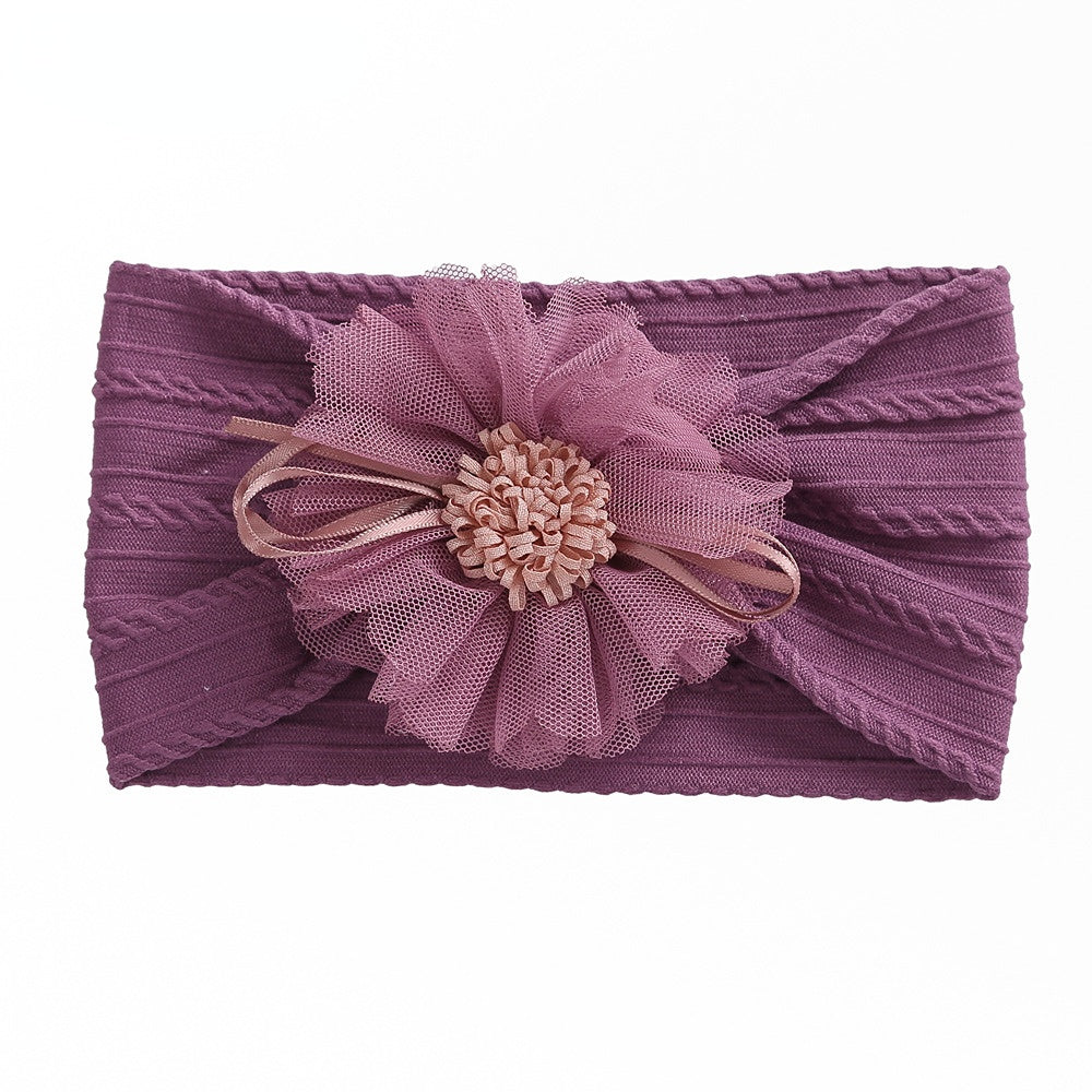 Wholesale Nylon Mesh Tassel Sunflower Baby Headband